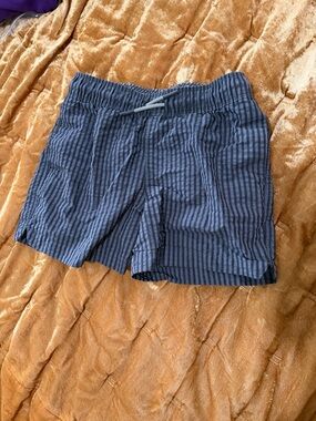 Black/Grey Striped Swim Shorts